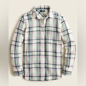 J. Crew Classic-fit button front shirt in soft mint tartan